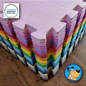 Tatame Eva infantil PREMIUM 36 tapetes 50cm X 50cm X 1cm de espessura + 2 bordas de acabamento  por peça