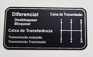Plaquetinha Indicadora alvanca de marcha ou caixa de transmissão Niva (nova) Ref.0826