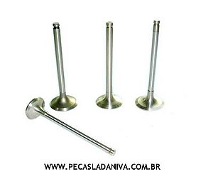 Jogo de Válvulas de Admissão do Cabeçote  Laika 1.6 c/ 4 pçs (novo) + ref. 0187