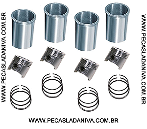 Kit do motor 1.6 Contendo 4 Camisas, 4 Pistãos, 1 Jogo de Anéis Todos Std Niva (Novos) Ref. 0324