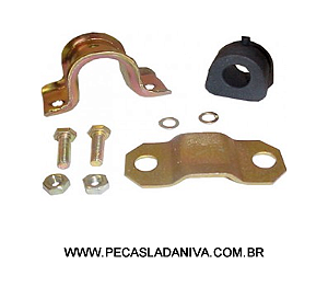 Kit c/ Abraçadeira e Bucha da Barra Estabilizadora Dianteira Interna Niva (Nova) Ref. 0302