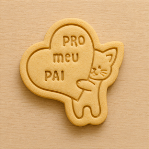Cortador e Marcador 3D - Gato Coração pro meu pai (Dia dos Pais)