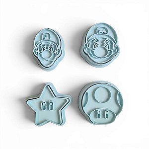 Cortadores e Marcadores 3D - Turma Mario Bros (Luigi, Toad, Star)