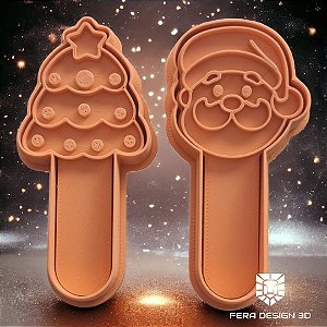 Cortadores + Marcadores - Stick Natal 1 (Árvore, Papai Noel)