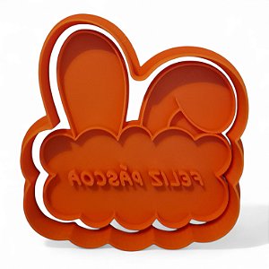Cortador + Marcador - Orelha Coelho Feliz Páscoa