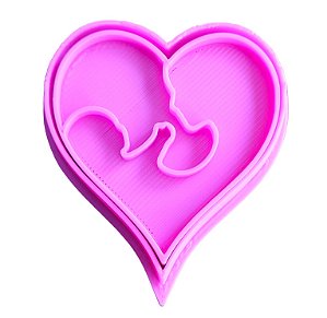 Cortador e Marcador Coração Mãe e bebê (Dia das Mães)