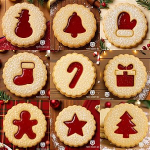 Cortadores + Marcadores - Biscoitos Linzer de Natal