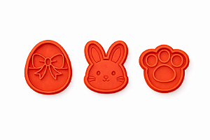 Cortador + Marcadores - Kit Páscoa 2 (coelho, pata, ovo)