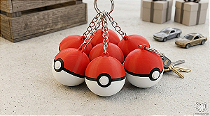 Chaveiros Bola Pokémon - KIT com 10 unidades