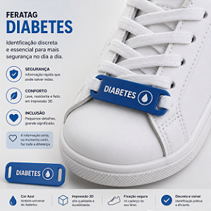 FeraTag DIABETES – 5 pares - Kit Identificador para Cadarço
