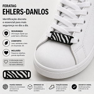 FeraTag Ehlers-Danlos – 5 pares - Kit Identificador para Cadarço