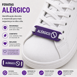 FeraTag ALÉRGICO – 5 pares - Kit Identificador para Cadarço