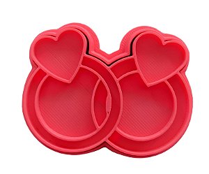 Cortador e Marcador 3D - Aliança de Coração (Namorados)