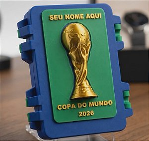 Personalizável - Azul - Caixinha para figurinhas da copa do mundo 2026