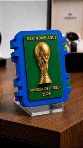 Personalizável - Azul - Caixinha para figurinhas do Mundial de Futebol 2026