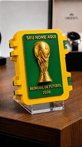 Personalizável - Amarela - Caixinha para figurinhas do Mundial de Futebol 2026
