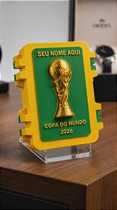 Personalizável - Amarela - Caixinha para figurinhas da copa do mundo 2026