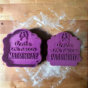 Cortador e Marcador 3D - Aceita ser nossa Madrinha / Padrinho (casamento, batizado)