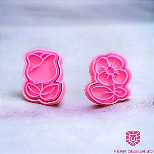 Cortador e Marcador 3D FRosa e Margarida (Mães / Mulher)