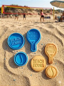 Cortadores e Marcadores em 3D - Kit Beach Tennis (raquete, tenis)