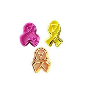 Cortadores e Marcadores 3D - kit Laços Setembro Amarelo, Outubro Rosa e Novembro Azul