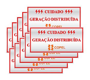 Placa em Alumínio 21cmX10cm Cuidado Geração Distribuída Copel (10un) (SKU 0000000602969)