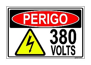 Placa de Sinalização(PERIGO 380 VOLTS)
