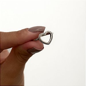 Anel Stela Coração em Prata925 Envelhecida