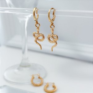 Argola Valentina Serpente em Banho Ouro18k