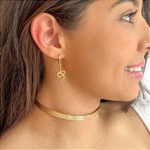 Argola Valentina Serpente em Banho Ouro18k