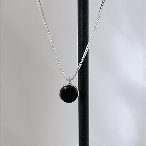 Colar com Pedra Ônix em Prata925