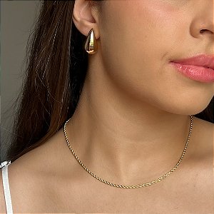 Brinco Gota em Banho Ouro18k