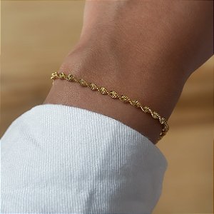Pulseira Talita Singapura em Banho Ouro18k