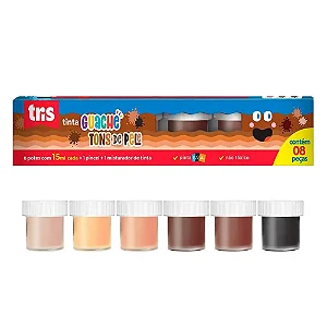 Tinta Guache 15 ml Tons de Pele 6 Cores | Tris