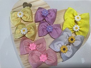 Laço flor biscuit, c/ 10 und, tam M