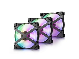 Kit Cooler Deepcool MF 120 GT RGB com 3 unidades - DP-GS-F12-AR-MF120GT-3P