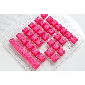 Keycaps Ducky Rubberized Pink translucentes para Teclados Mecânicos em geral - DKSA31-USRDPNNO2