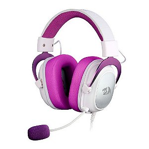 Headset Gamer Redragon Hero Branco com Roxo, 3.5mm P3 - H530-WP