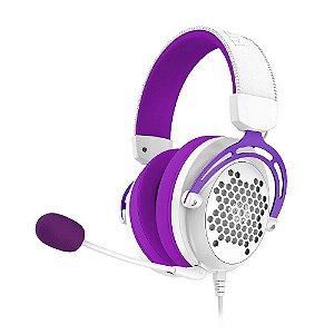 Headset Gamer Redragon Diomedes Branco com Roxo - H388-WP