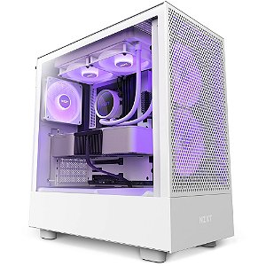 Gabinete Gamer NZXT H5 Flow RGB Branco, com 4 fans - CC-H51FW-R1