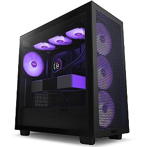 Gabinete Gamer NZXT H7 Flow RGB Preto, com 4 fans  - CM-H71FB-R1