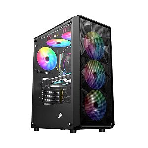 Gabinete Gamer 1STPLAYER FD3 Preto, sem fans - FD3-BK