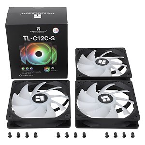 Ventoinhas para gabinete Thermalright 120mm, 3x peças, ARGB, TL-C12C-S X3 Preta