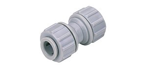 Conector Engate Rápido DM Fit para Chopeira União Reta Inox 3/8" x 3/8" Inox