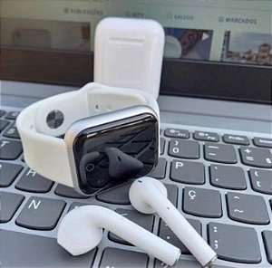 Combo Relogio Inteligente Iwo14 W66 Mais Fone Air Pods Pro