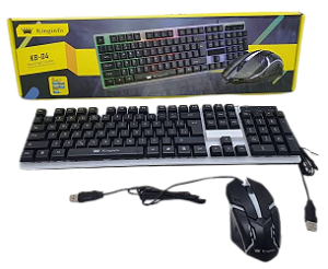 Kit Teclado e Mouser Gamer Kinginfor Kb04 Black White