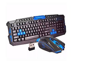 Kit Teclado E Mouse Gamer Sem Fio Wireless 2.4ghz 3200dpi HK8100