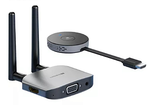 Kit 2 em 1Transmissor e Receptor Hagibis Hdmi e VGA