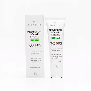 Protetor solar facial vegano pele mista/seca com calêndula e camomila  FPS30 50g - Herbia