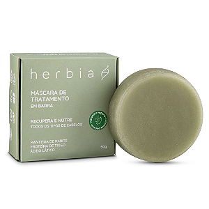 Máscara de tratamento em barra recupera e nutre 50g - Herbia